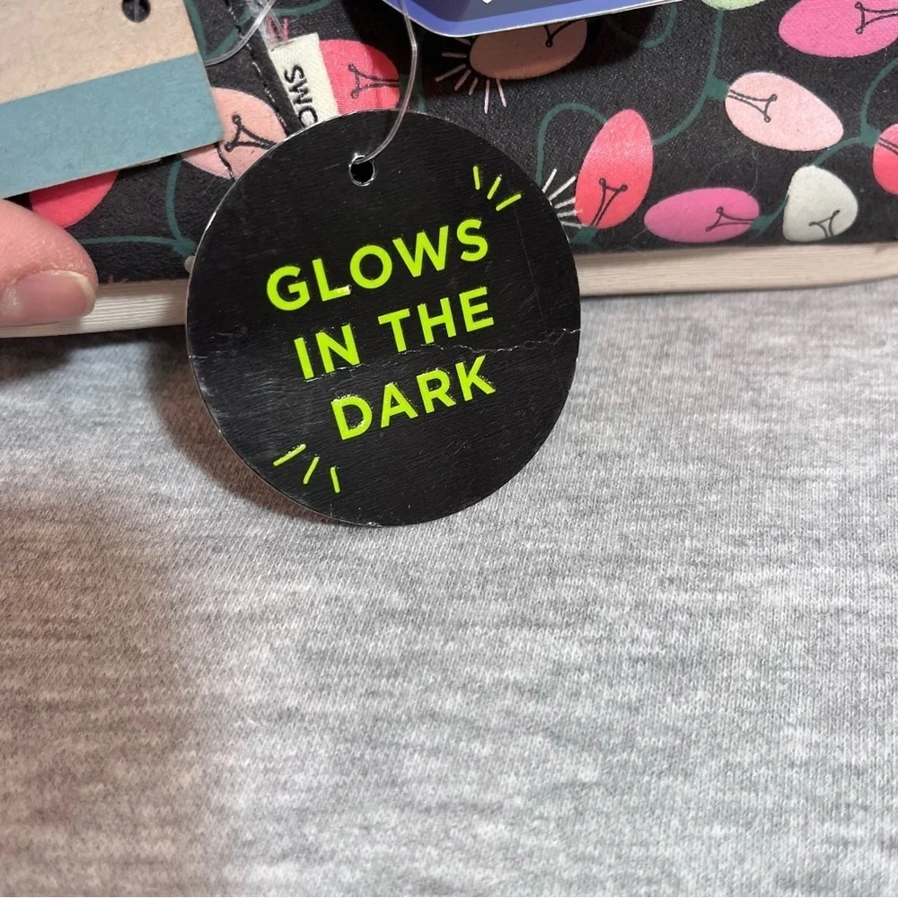 TOMS Glow-In-The-Dark Christmas Light Alpargatas Faux Fur Women’s Size 8